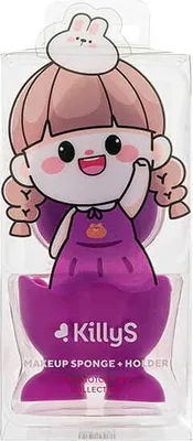 Produktbild von KillyS Tamagotchi Make-up Schwamm mit Halterung, Violett, 1er Pack