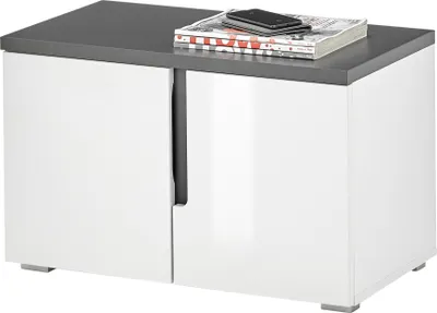 Produktbild von Schuhbank >Boston< in Weiß hochglanz - 70x44x38cm (BxHxT)