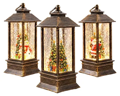 Productafbeelding van Set van 3 led-kerstlantaarns voor binnen, warm wit