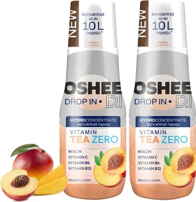 Immagine prodotto di OSHEE Gocce di tè freddo alla pesca sciroppo zero 500ml, 2 pezzi