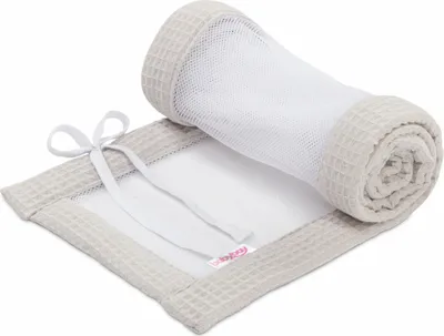 Produktbild von babybay Nestchen Mesh-Waffelpiqué passend für Modell Maxi, Boxspring, Comfort und Comfort Plus, weißgrau