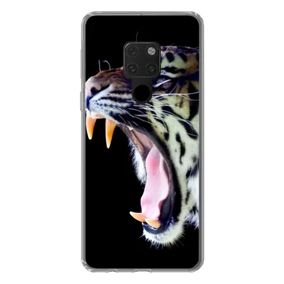 Produktbild von MuchoWow® Handyhülle Schutzhülle Hülle für Huawei P40 Lite Brüllender Tiger auf schwarzem Hintergrund Silikon Softcase Handy Hülle