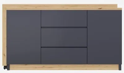 Produktbild von Grau Eiche 120x50x76,5 cm Schreibtisch Mit Feststellbaren Rollen Multifunktional Faltbar Drehbar 4 cm Dicke Tischplatte Eckschreibtisch Sideboard