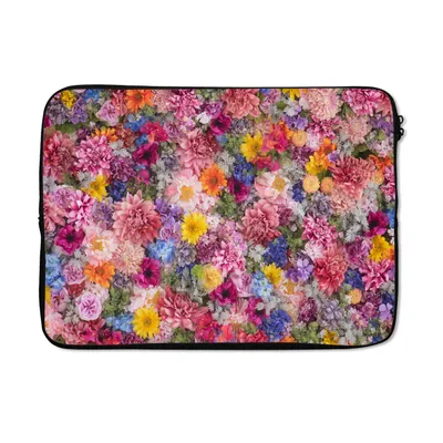 Produktbild von MuchoWow® Laptop Hülle 14 ZollBlumen - Farben - Collage Laptoptasche - Laptoptasche - Stoßsicher - Schutzhaube