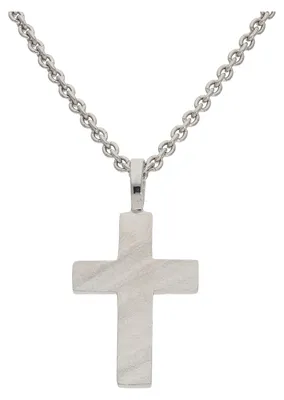 Produktbild von Kreuz Anhänger 925 Silber mattiert strukturiert JL20-02-1347 JuwelmaLux