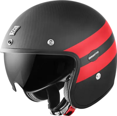 Produktbild von Bogotto V587 Crono Carbon Jethelm, schwarz matt/rot, S