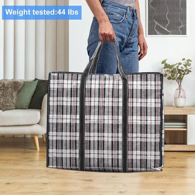 Imagen del producto de Bolsas de plástico con cierre hermético, de 60 x 50 x 20 cm, juego de 6 unidades, plegables para almacenamiento
