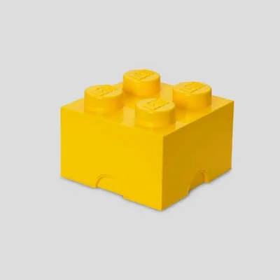 Produktbild von LEGO Aufbewahrungsbox Spielzeugkiste Box 4er, 25x25x18 cm, stapelbar, Farbe:gelb