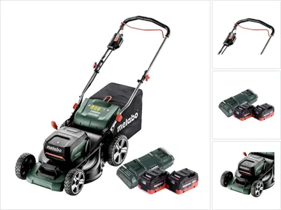 Image de Metabo RM 36-18 LTX BL 46 Tondeuse à gazon sans fil 36 V (2x 18 V) 46 cm brushless + 2x Batteries 8,0 Ah + Chargeur double
