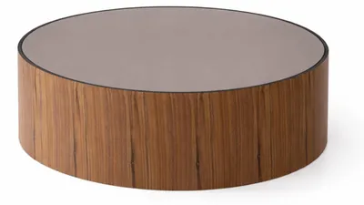 Immagine prodotto di Set di tavolini da salotto, stile moderno, marroni, con gambe in legno e piano in legno, rotondi, nuovi
