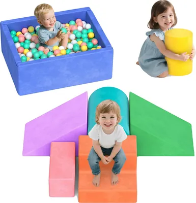 Produktbild von Schaumstoffblock-Set, Indoor-Spielplatz, sichere Spielumgebung, Gemischte Farbe
