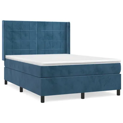 Immagine prodotto di vidaXL Letto a molle con materasso blu scuro 140x190 cm in velluto
