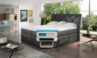 Produktbild von Boxspringbett mit Stauraum 160x200 VORVIRO - Anthrazit