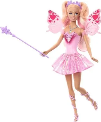 Produktbild von Barbie Feenpuppe mit Farbwechsel-Outfit, inklusive Zauberstab und Schwamm, Flügel
