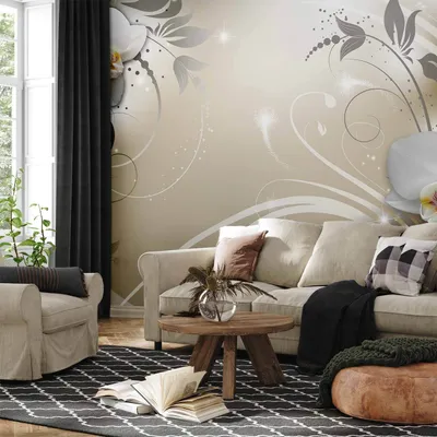 Produktbild von Vlies Fototapete - Gold dance 300x210 cm Blumen b-A-0060-a-d