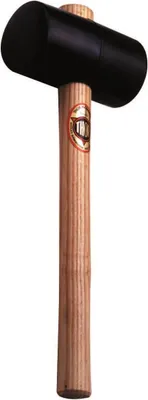Immagine prodotto di Martello THOR in gomma nera, rotondo Ø x l 61 x 113 mm, 525 g, con manico in legno