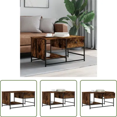 Produktbild von The Living Store Couchtisch Räuchereiche 85,5x51x45 cm Holzwerkstoff