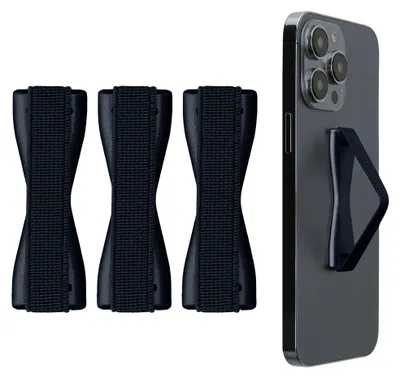 Zdjęcie produktu dla kwmobile Smartphone Finger Holder 3 Set - uchwyt na telefon komórkowy do obsługi jedną ręką - 3x uchwyt na telefon komórkowy w kolorze Metallic Zodiac Blue