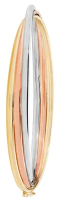 Produktbild von Exklusiver 9 Karat (375) Tricolor Gold Damen - Klappbar Armreif - 7mm, 8 Gramm; TRS20675