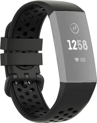 Produktbild von Mobigear Active Silikonarmband für Fitbit Charge 4 – Schwarz