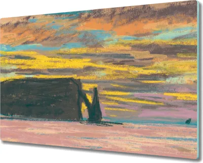 Produktbild von Coloray Hackbrett Kochplattenabdeckung Herdabdeckplatte 80x52 cm Schneidebrett Küchenbrett - Sonnenuntergang durch Claude Monet