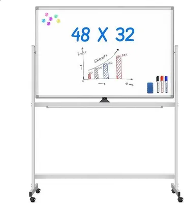 Produktbild von Famanu Whiteboard auf Rollen - Flipchart Notizboard - Höhenverstellbar - Magnetisch