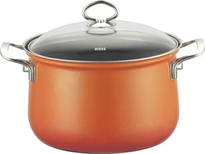 Produktbild von Riess Fleischtopf Nouvelle Corall mit Glasdeckel Ø24cm 6 Liter Emaille