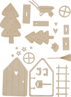 Immagine prodotto di Set di artigianato in legno "Porta di Babbo Natale segreta di Tomte", 24 pezzi.