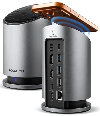 Obrázek produktu pro Axagon HMC-WL9, Kabel, USB 3.2 Gen 2 (3.1 Gen 2) Type-C, 100 W, 1.4/2.3, 10,100,1000 Mbit/s, Šedá