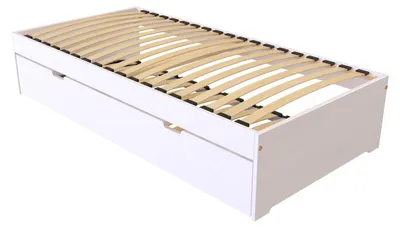 Image de Lit gigogne 80x190 Malo pin massif, Blanc