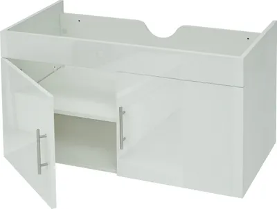 Zdjęcie produktu dla Szafka podumywalkowa HWC-D16, umywalka szafka podumywalkowa meble łazienkowe,   wysoki połysk 90cm ~ biały