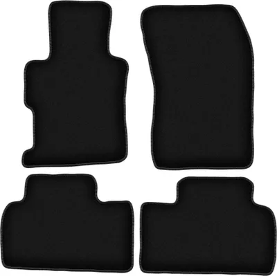 Zdjęcie produktu dla Dywaniki welurowe do Honda Civic IX sedan (2011-2016) - czarne dywaniki samochodowe BASIC komplet (4 szt.)