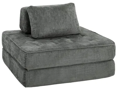 Image de Fauteuil-lit 2 en 1 HOMCOM, canapé-lit pliable avec fonction couchage, coussins, gris
