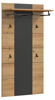 Wandgarderobe Canu 141x80x29 cm, Basaltgrau/Artisan