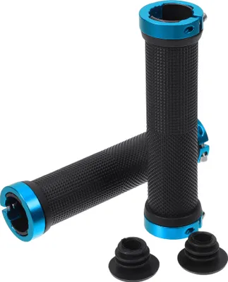 Image de 1 Paire De Poignées De Guidon De Vélo, Poignées De Vélo Antidérapantes Absorbant Les Chocs, Poignées De Guidon Verrouillables Pour Vélo Électrique Vtt, Noir Bleu