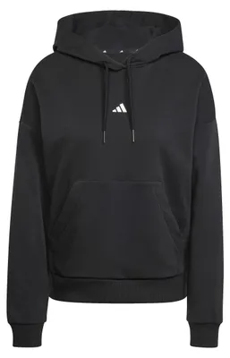Image de Sweat à capuche pour femmes Adidas Essentials, petit logo, confortable, noir/blanc, taille M