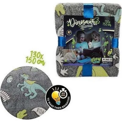 Immagine prodotto di Star Toys Glow in the Dark Dino Deken 150x130 cm