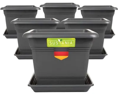 Imagen del producto de Solidchoice - Juego de 6 macetas grandes y resistentes a la intemperie para uso en exteriores