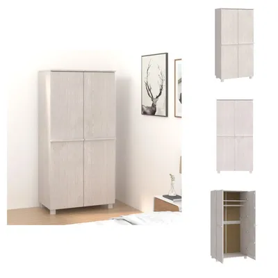 Produktbild von vidaXL Kleiderschrank HAMAR Weiß 89x50x180 cm Massivholz Kiefer -  Kleiderschränke