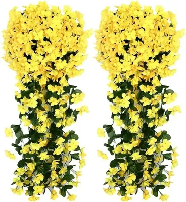 Immagine prodotto di Fiori artificiali, orchidea artificiale, fiori artificiali vivi (4×72×77 cm) - HANGROSE (1pc, giallo)