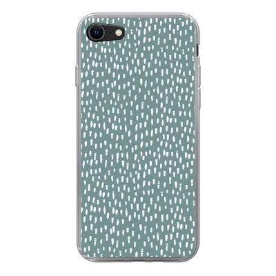 Produktbild von MuchoWow® Handyhülle Schutzhülle Hülle für iPhone 8 Polka dots - Weiß - Grün Silikon Softcase Handy Hülle - Schutzhaube