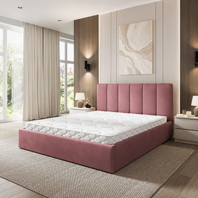 Produktbild von Masseno Polsterbett NEMIS 180x200 cm, Polsterbett mit Bettkästen -Rosa, MAGIC VELVET 2258