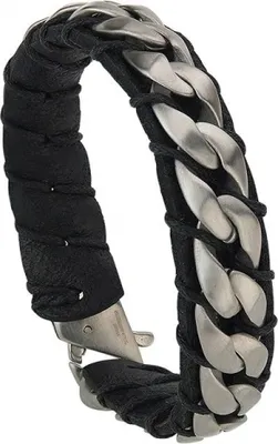 Produktbild von CEM ST8-180B 4-202673-001 Armband Herren Edelstahl Leder 21cm