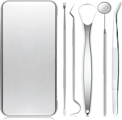 Produktbild von INF Dentalwerkzeuge, 5 Stück Picks für die Zahnreinigung Silber