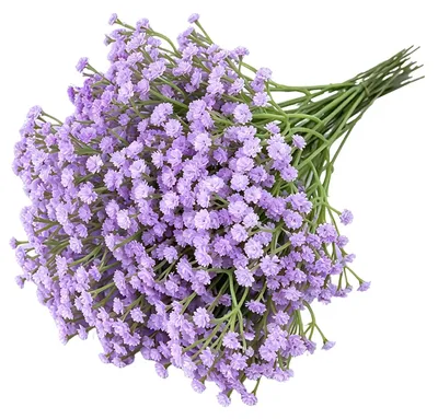 Künstliche Gipskrautblüten, 15 Stück, lila, für Blumenarrangements