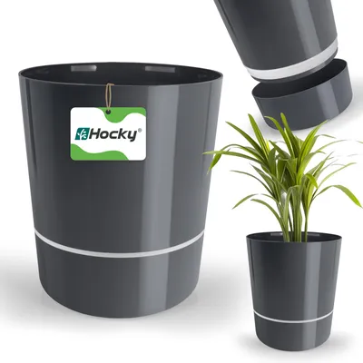 Obrázek produktu pro Velký plastový květináč 25 cm šedý pro rostliny