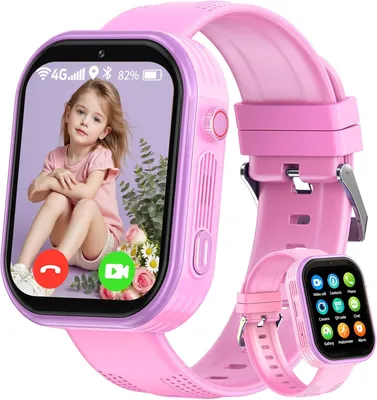 Produktbild von 4G Kinder Smartwatch mit GPS, Videoanruf, SOS, Sprachchat, Schulmodus, Spiele, Schrittzähler, Geschenk für Jungen & Mädchen