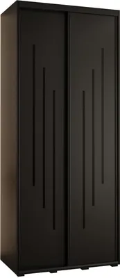 Produktbild von MEBLE KRYSPOL Davos 8 Schrank, zwei Türen - 235,2x100x45 cm - Schwarz Schwarz Schwarz