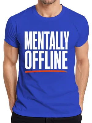 Immagine prodotto di Maglietta da uomo, blu, taglia 3XL, con scritta: "Offline mentalmente", "Frase divertente", "Introverso", "Affermazione", "Sarcasmo"