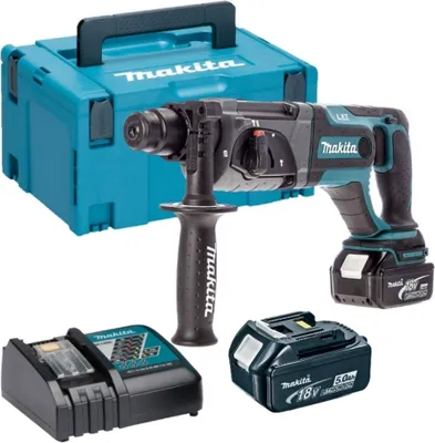 Zdjęcie produktu dla Makita DHR241RTJ, SDS Plus, Czarny, Niebieski, Szary, 2 cm, 1100 RPM, 2 J, 4000 ud./min